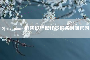 盱眙消防设施操作员报名时间官网