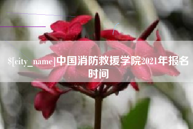盱眙中国消防救援学院2021年报名时间