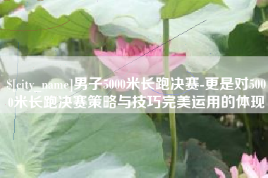 盱眙男子5000米长跑决赛-更是对5000米长跑决赛策略与技巧完美运用的体现