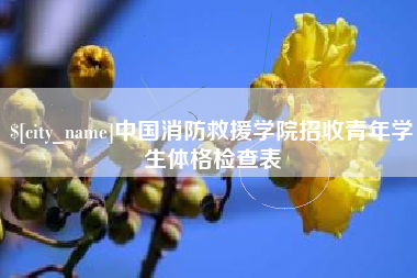 盱眙中国消防救援学院招收青年学生体格检查表
